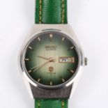 SEIKO - a Vintage stainless steel Type II quartz wristwatch, ref. 0903-8120, circa 1970s, green