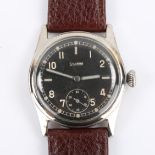 SILVANA - a Second World War Period chrome plated German Military issue mechanical wristwatch, black
