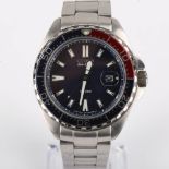 CITIZEN - a stainless steel Eco-Drive WR200 Pepsi quartz bracelet watch, ref. E110-S036631, blue