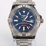 *** WITHDRAWN** BREITLING - a stainless steel Avenger II GMT automatic bracelet watch, ref. A32390