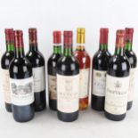 A mixed case of 9 bottles of French wine, 3 Chateau Matras 1990, Clos Fourtet 1990, Chateau