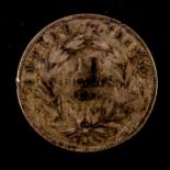 Napoleon III 1858 French Empire 10 Francs gold coin, diameter 18.8mm, 3.1g, with handwritten