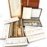 A collection of microscope slides in 4 boxes, including human specimens, and Trans-Visions of