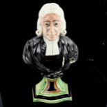 A Staffordshire Pearlware pottery bust of John Wesley, height 31cm