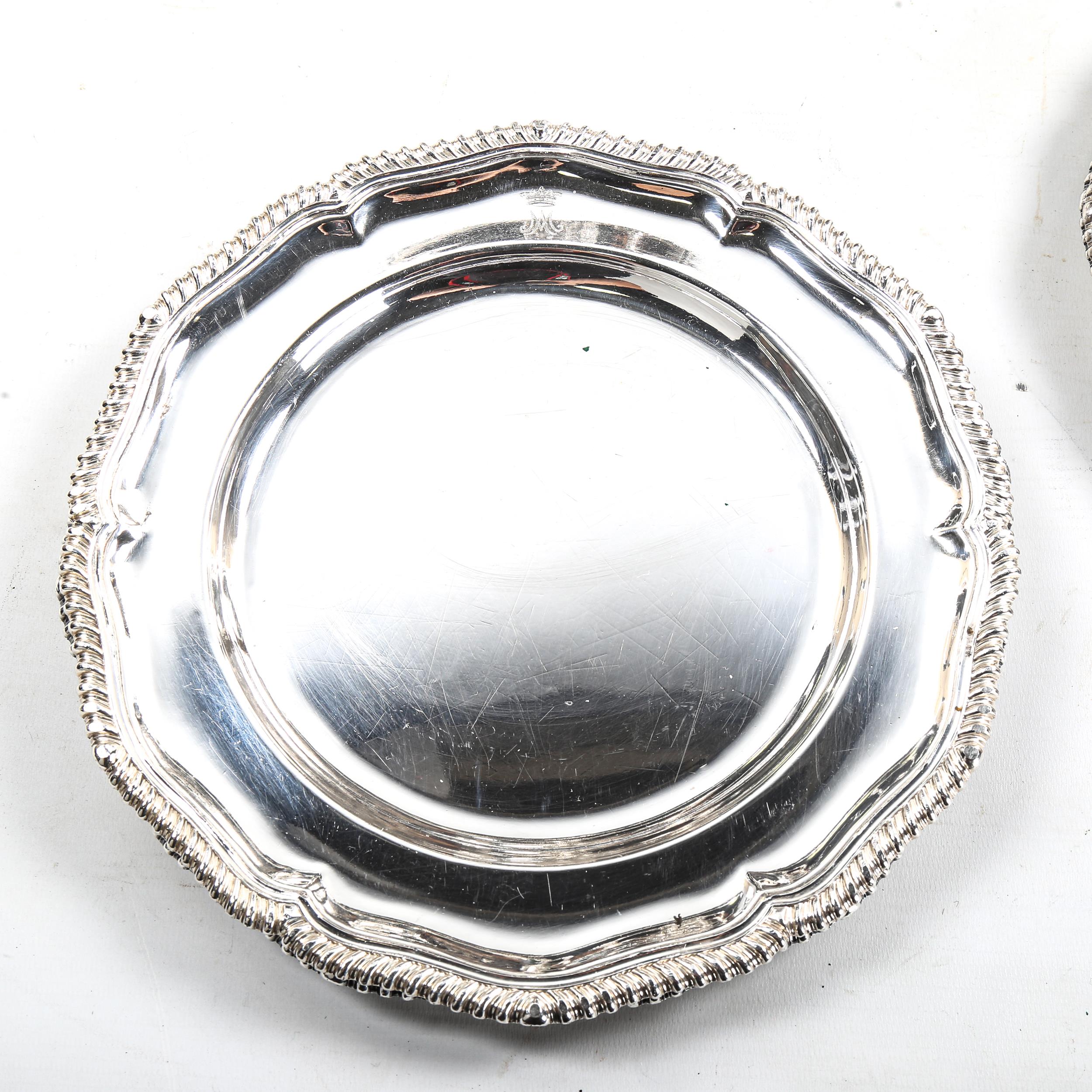 *WITHDRAWN*A set of ten 19th century silver plated dinner plates, with Marie Antoinette cypher crest - Image 2 of 4