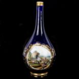 Chamberlains Worcester narrow-necked vase, fine hand painted panel depicting a view of Malvern on