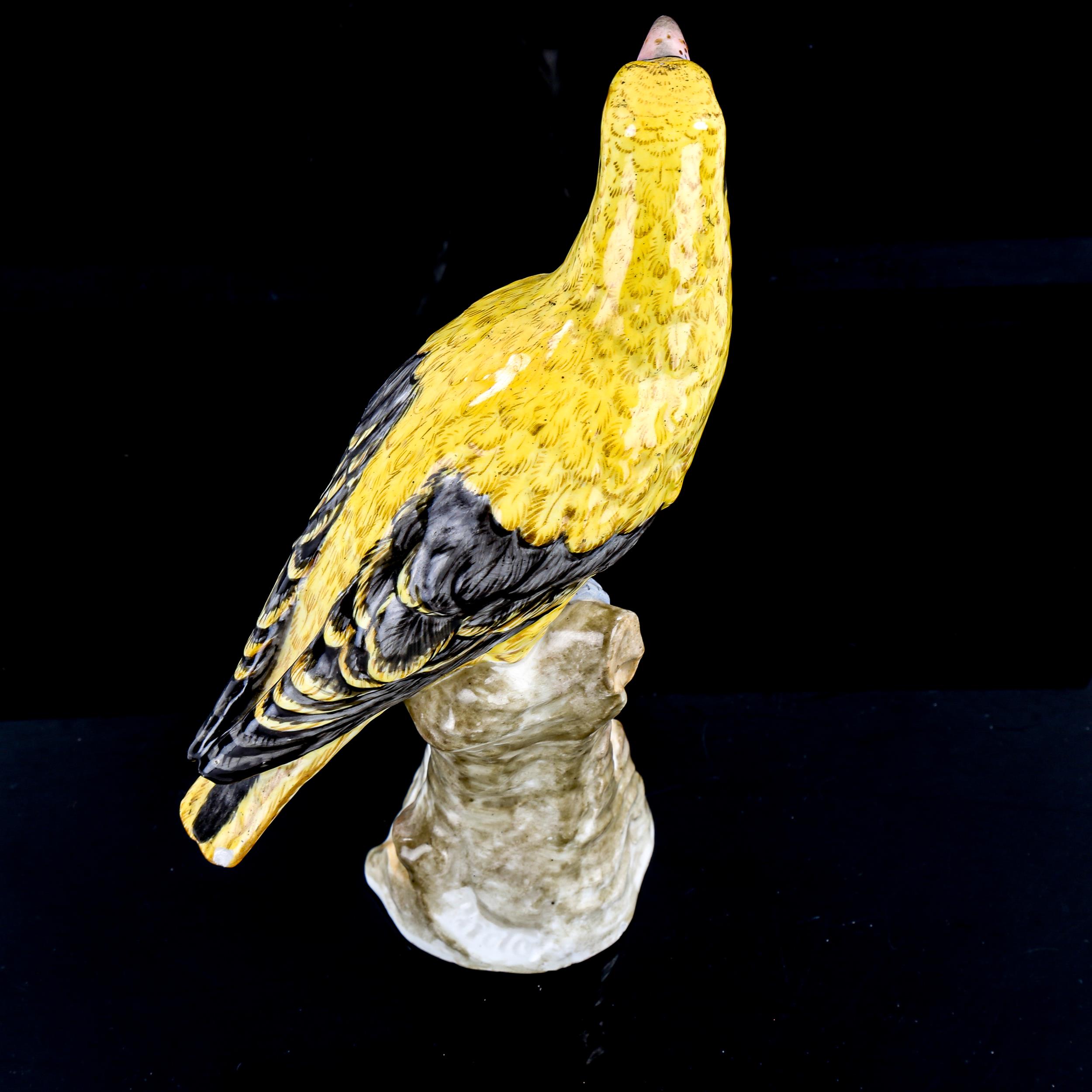 A German porcelain figure of a yellow bird, blue under-glaze mark, height 21cm - Image 2 of 3