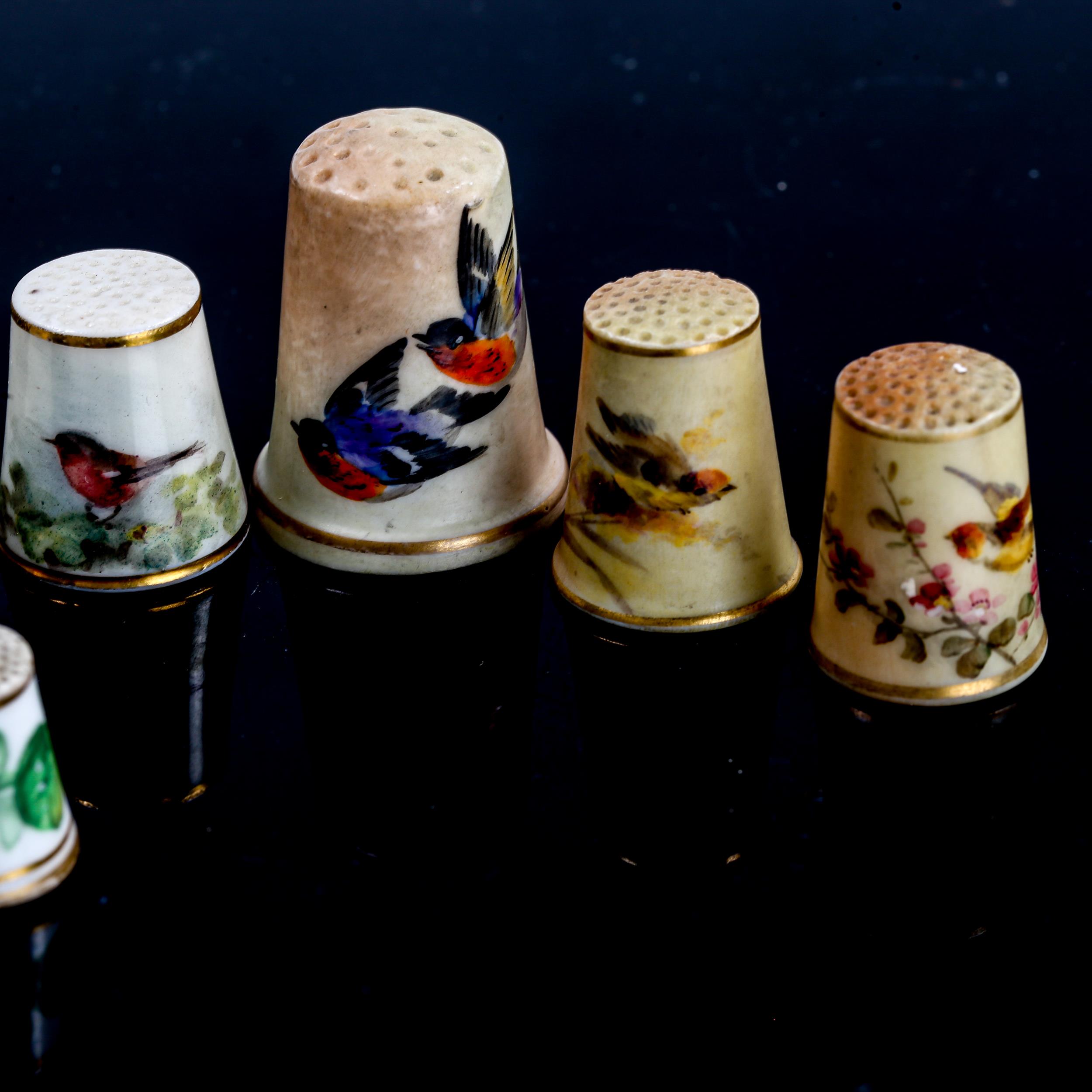 A group of 7 Worcester and Coalport China thimbles, largest height 3cm (7) - Image 2 of 3