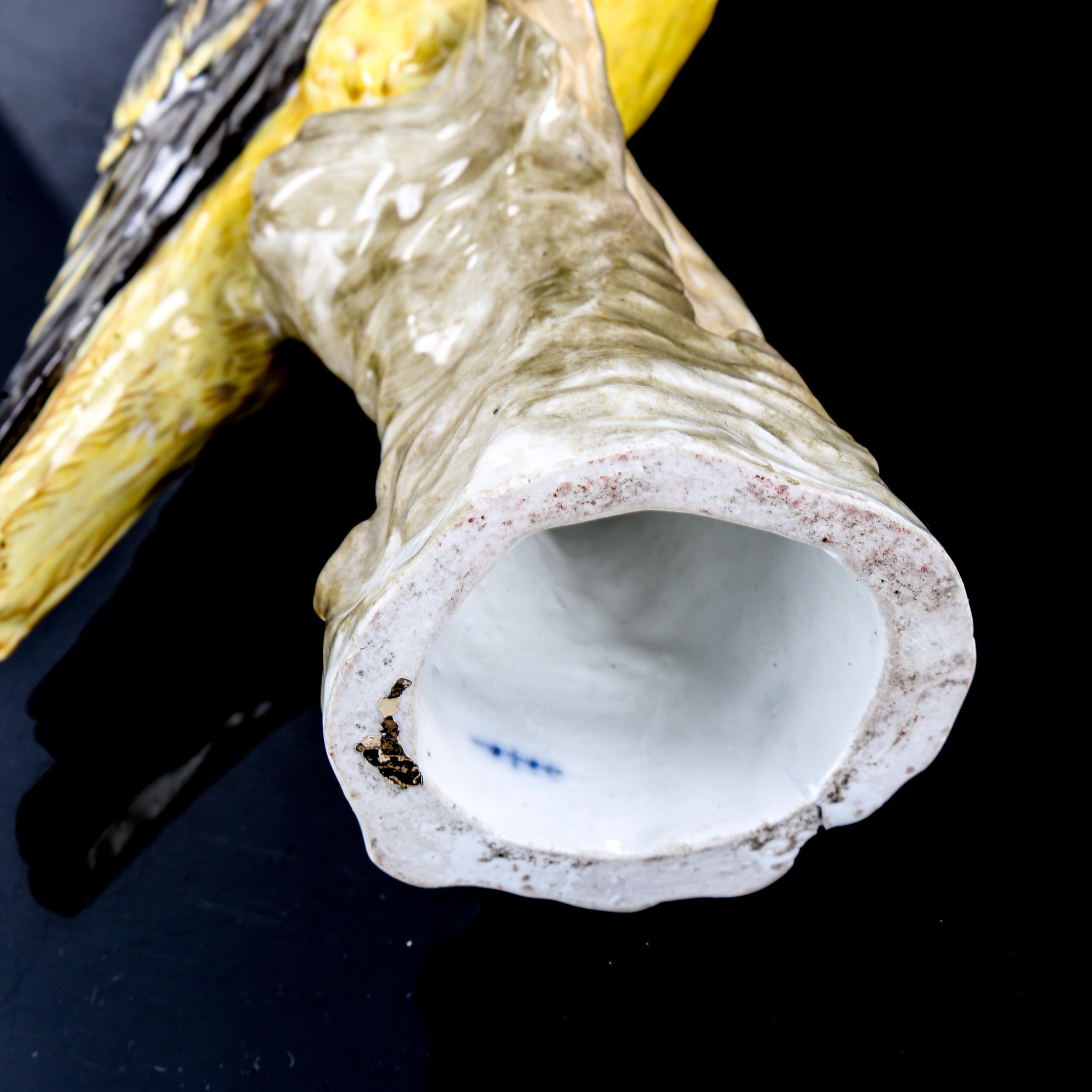 A German porcelain figure of a yellow bird, blue under-glaze mark, height 21cm - Image 3 of 3