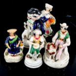 4 19th century Staffordshire Pottery figures, largest height 17cm