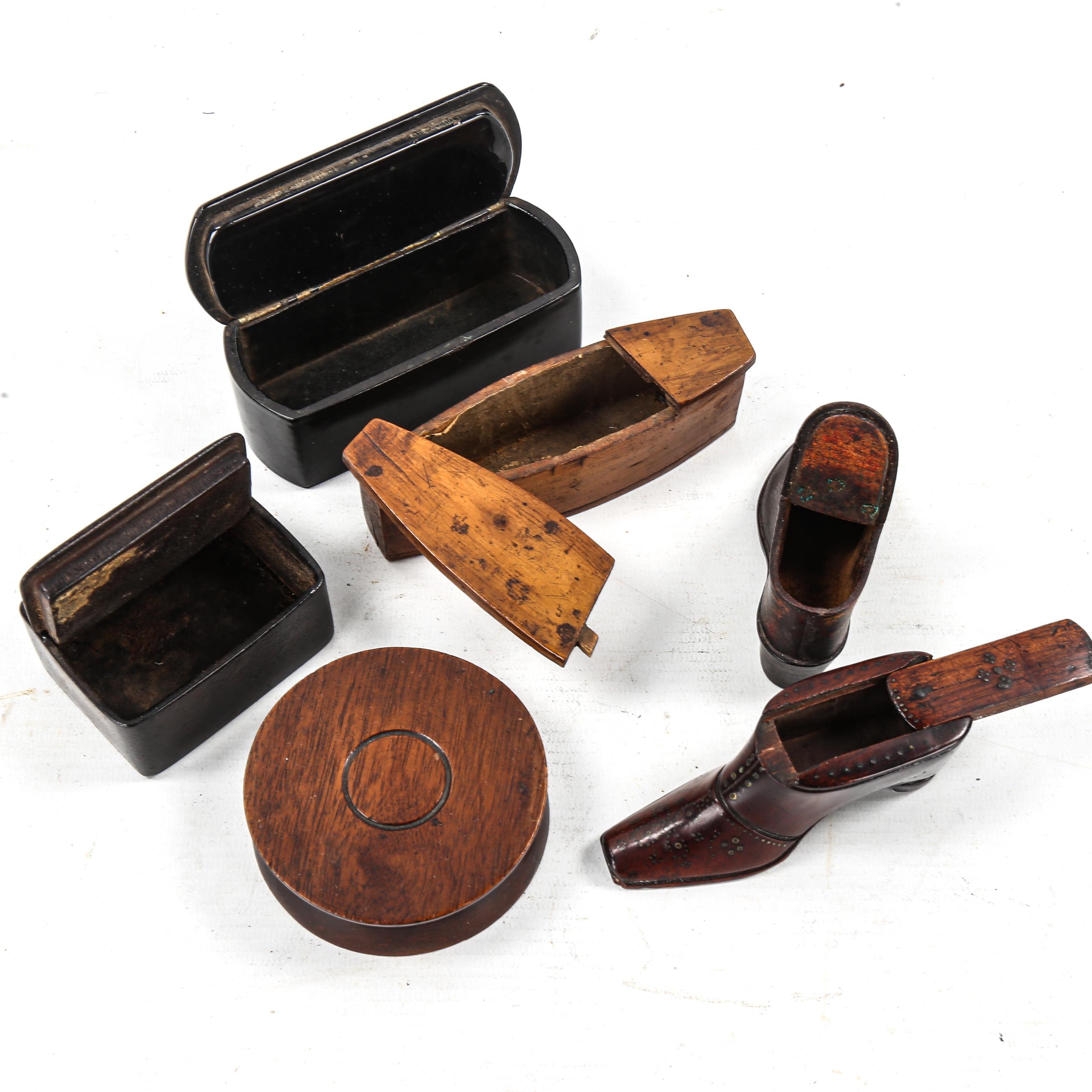 6 various Georgian and Victorian treen snuffboxes (6) - Image 2 of 3