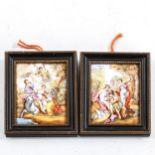 A pair of finely painted enamel plaques on copper, depicting Classical scenes, late 18th/early