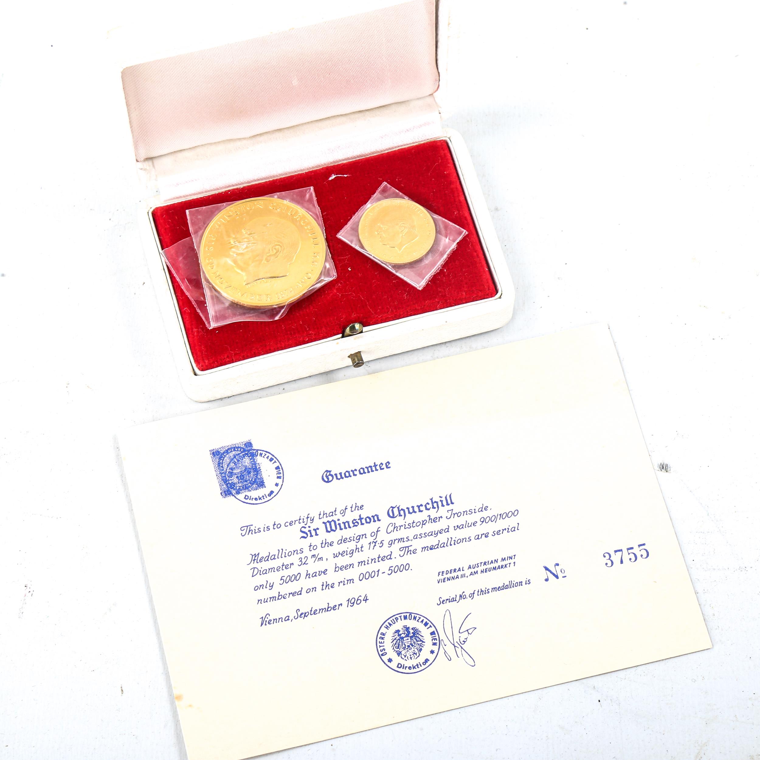 An 18ct gold Winston Churchill limited edition commemorative two-coin set, 'This Was Their Finest