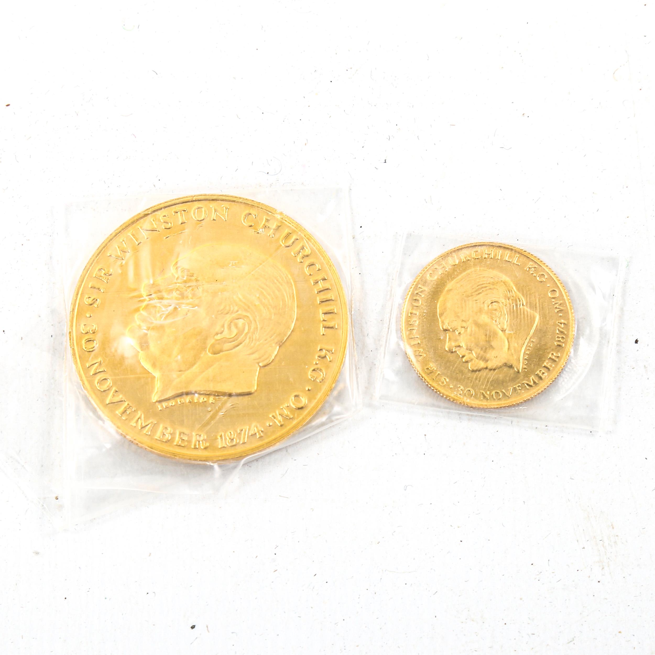 An 18ct gold Winston Churchill limited edition commemorative two-coin set, 'This Was Their Finest - Image 2 of 3
