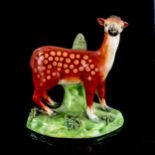 An early Staffordshire Pearlware figure of a deer, height 11.5cm
