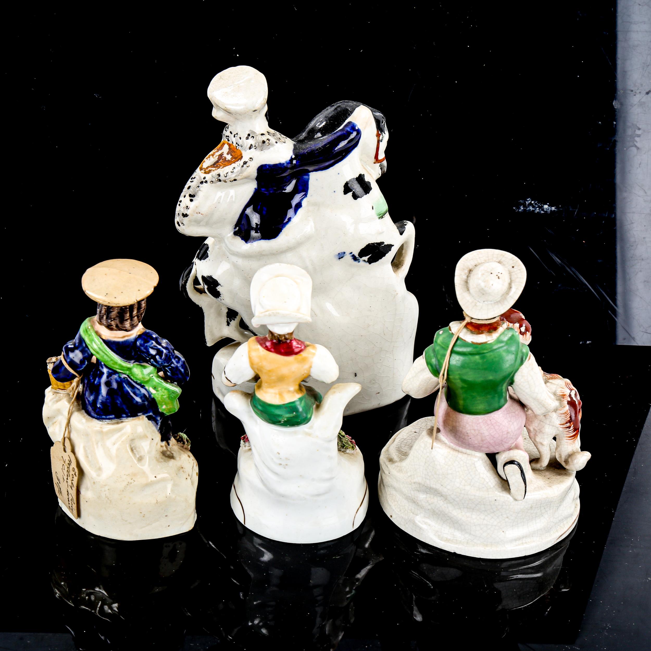 4 19th century Staffordshire Pottery figures, largest height 17cm - Image 2 of 3