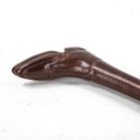 A golfing Sunday stick, the handle carved in the form of a boot