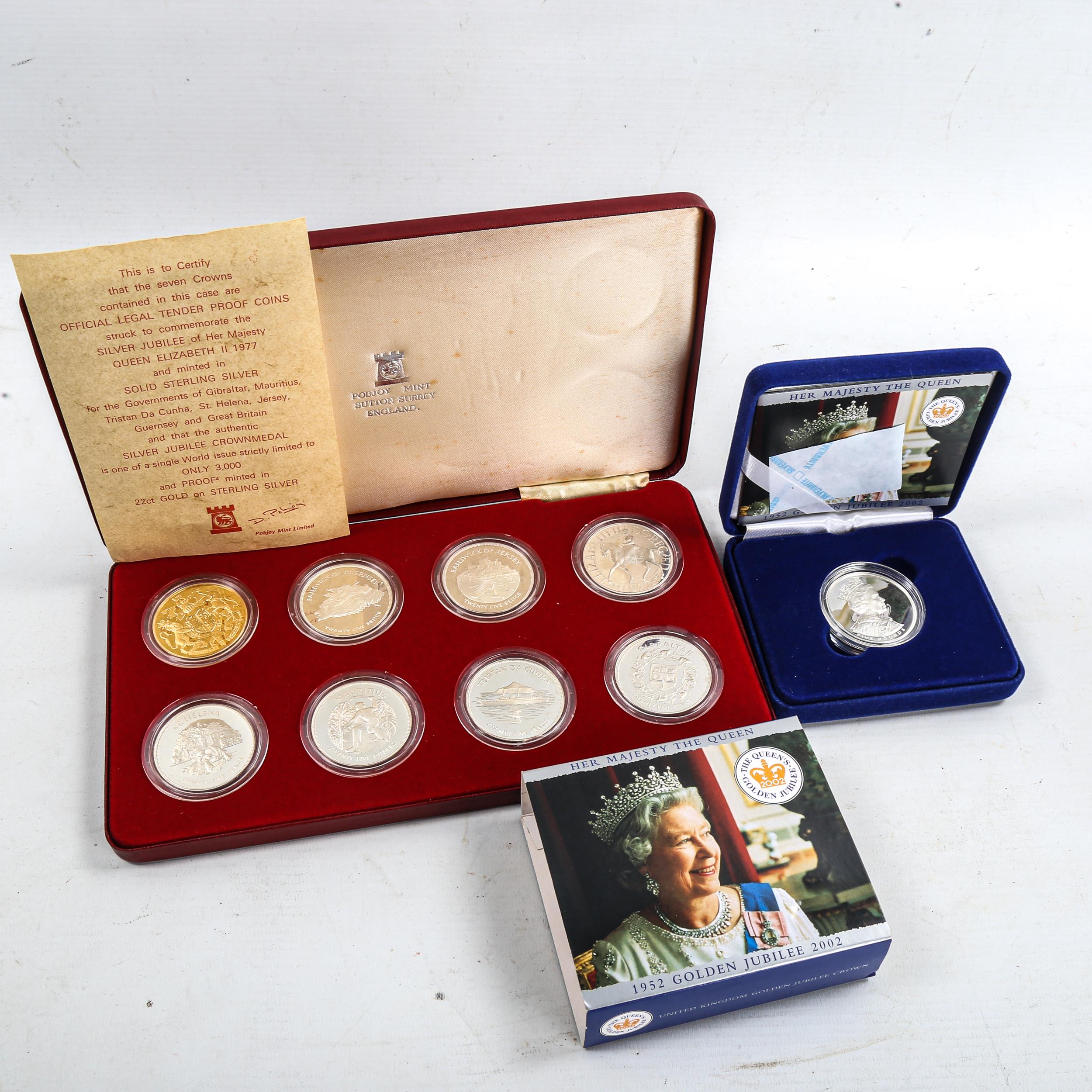A set of 7 Queen Elizabeth II silver Jubilee sterling silver proof Crown coins, by Pobjoy Mint, - Image 2 of 3