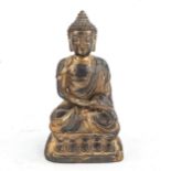 A Chinese gilt-bronze seated Buddha, height 24cm