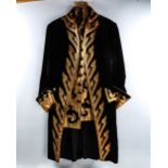 Ivor Novello, an original theatrical velvet costume jacket/coat, with matching waistcoat, gilded