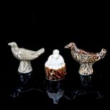 3 19th century porcelain whistles, in the form of poultry and birds (3), largest length 7.5cm