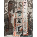 John Piper (1903 - 1992), colour lithograph, Oxburgh Hall Norfolk, signed, no. 100/120, image 23"