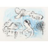 Marc Chagall, Le Village, original lithograph 1977, Mourlot 917 from Derriere Le Miroir 1977, 13"
