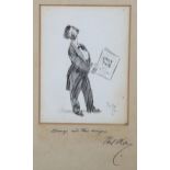 Phil May (1864 - 1903), pen and ink drawing, Songs And Their Singers, signed and dated 1897, 7.5"