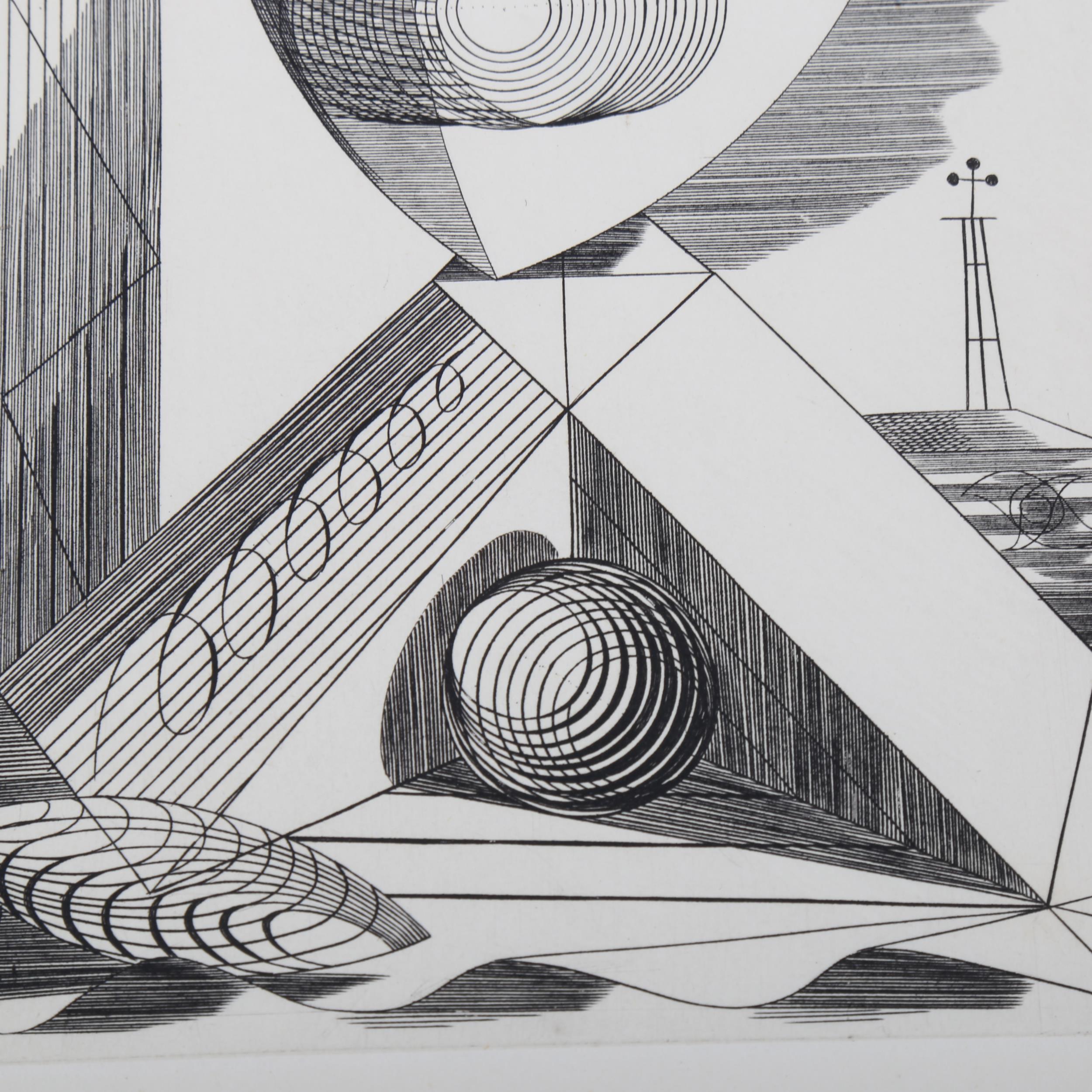 Edward Bawden (1903 - 1989), copper engraving on paper, Abstract Design, 7.75" x 4.5", mounted, from - Image 3 of 3