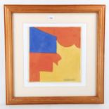 Serge Poliakoff, print, menu design, signed in the plate, image 13.5" x 12", and P Soulages, pochoir