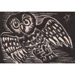 Enid Marx (1902 - 1998), limited edition wood engraving on paper, Owls, from an ABC of Birds and