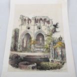 Samuel Swarbreck (1830 - 1865), lithograph, the grave of Sir Walter Scott at Dryburgh Abbey,