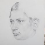 Circle of Stanley Spencer, detailed pencil drawing, head study, unsigned, sheet size 15" x 13",