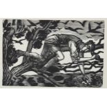 Eric Ravilious (1903 - 1942), wood engraving on paper, bird nesting, 1927, 3.5" x 5.25", printed