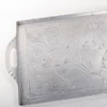 WENDELL AUGUST FORGE INC, America, a vintage hand made aluminium tray, 61cm x 34cm