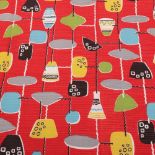 A 1950s' fabric/curtain panel, 87 x 92cm Good condition