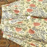 A pair of Morris & Company fabric curtains, in William Morris "Vine" design, drop 212cm, width