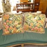 A pair Chelsea Textiles Tapestry Cushions with fringed edges