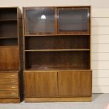 POUL HUNDEVAD & CO - Danish rosewood cabinet with beech interior cupboards and sliding glass