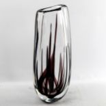 VICKE LINSTRAND for KOSTA SWEDEN - black grass vase, 1955, signed LU2004, height 33cm