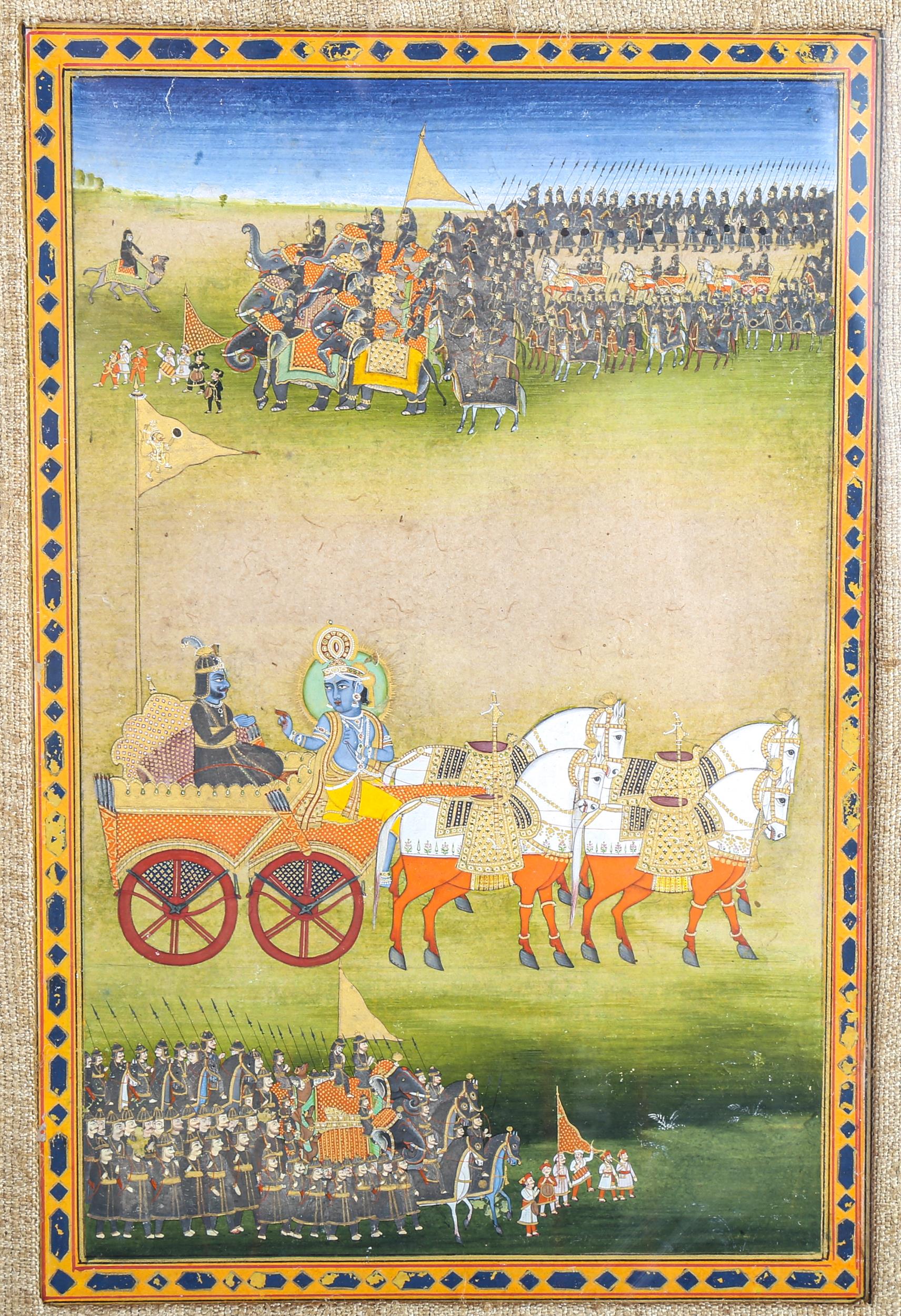 Indian Mughal miniature painting, opaque watercolour and gold on paper, Jaipur School circa 1820,