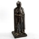 A spelter knight figure table lighter, early 20th century, height 25cm Light scratch on his