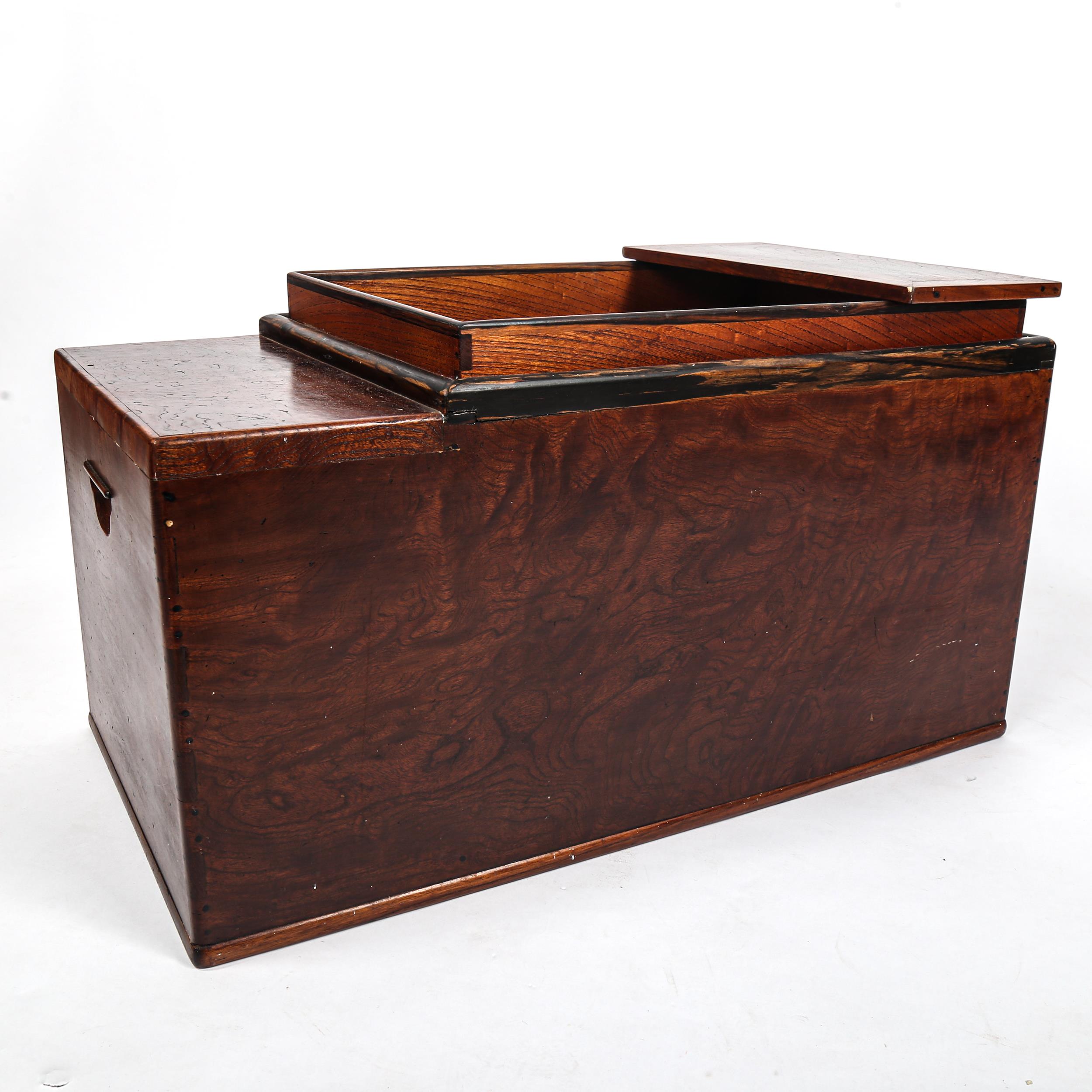 A Japanese hibachi cabinet, with copper liner and small drawers below, length 71cm Very good - Image 4 of 4