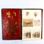 A Persian style lacquer album, possibly Qajar Period, Tazhib, containing photographs...