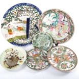 6 various Oriental chargers and plates, largest 36cm diameter