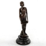 A small reproduction bronze Classical nude figure, height 19cm