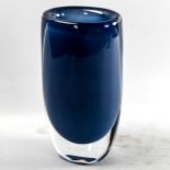 VICKE LINSTRAND for KOSTA SWEDEN - blue glass vase, 1959, signed LH1338, height 18cm