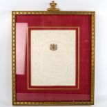 Royal Entertainment at Buckingham Palace Friday 13th June 1890, original printed sheet with embossed