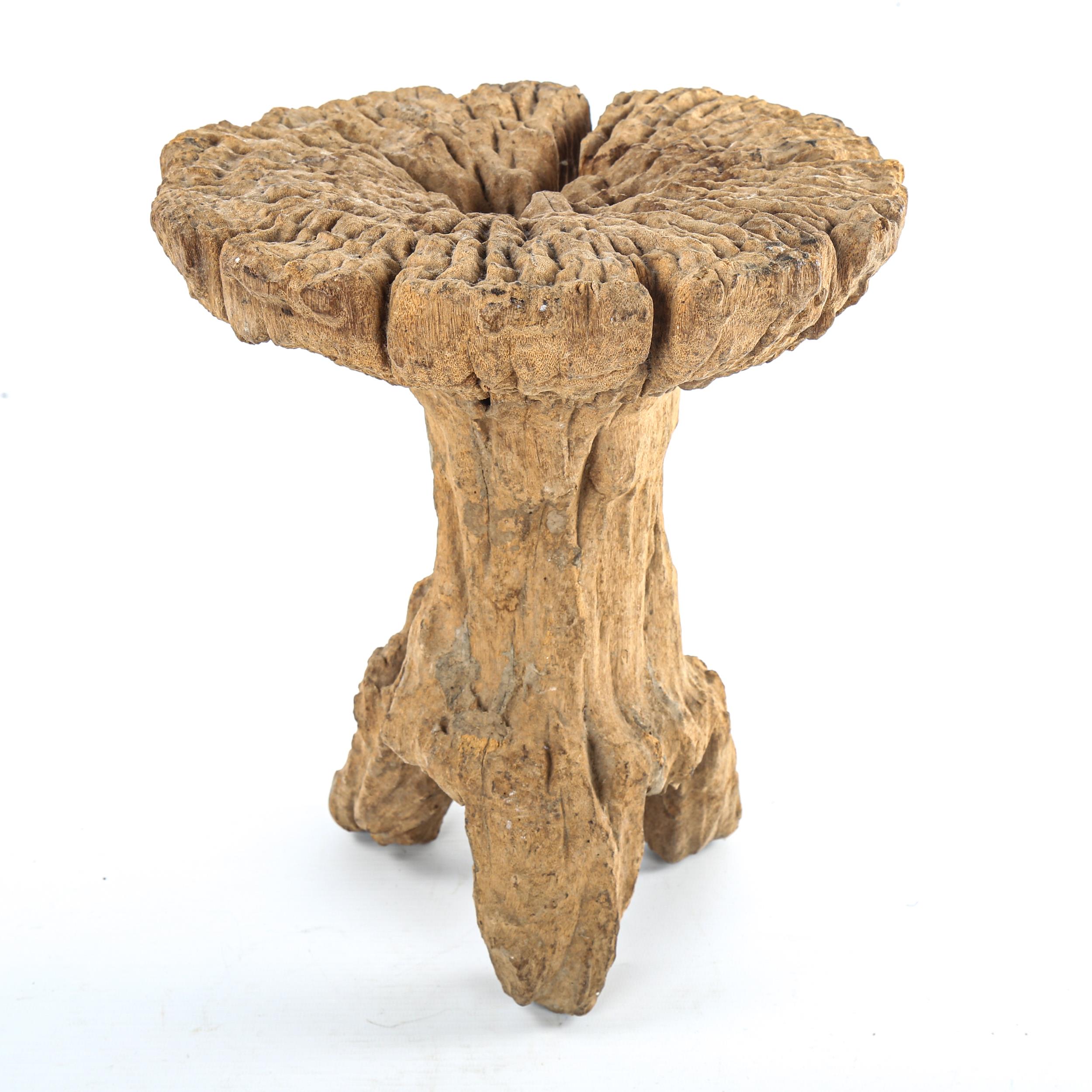 Dogon termite wood stool, height 30cm, diameter 27cm