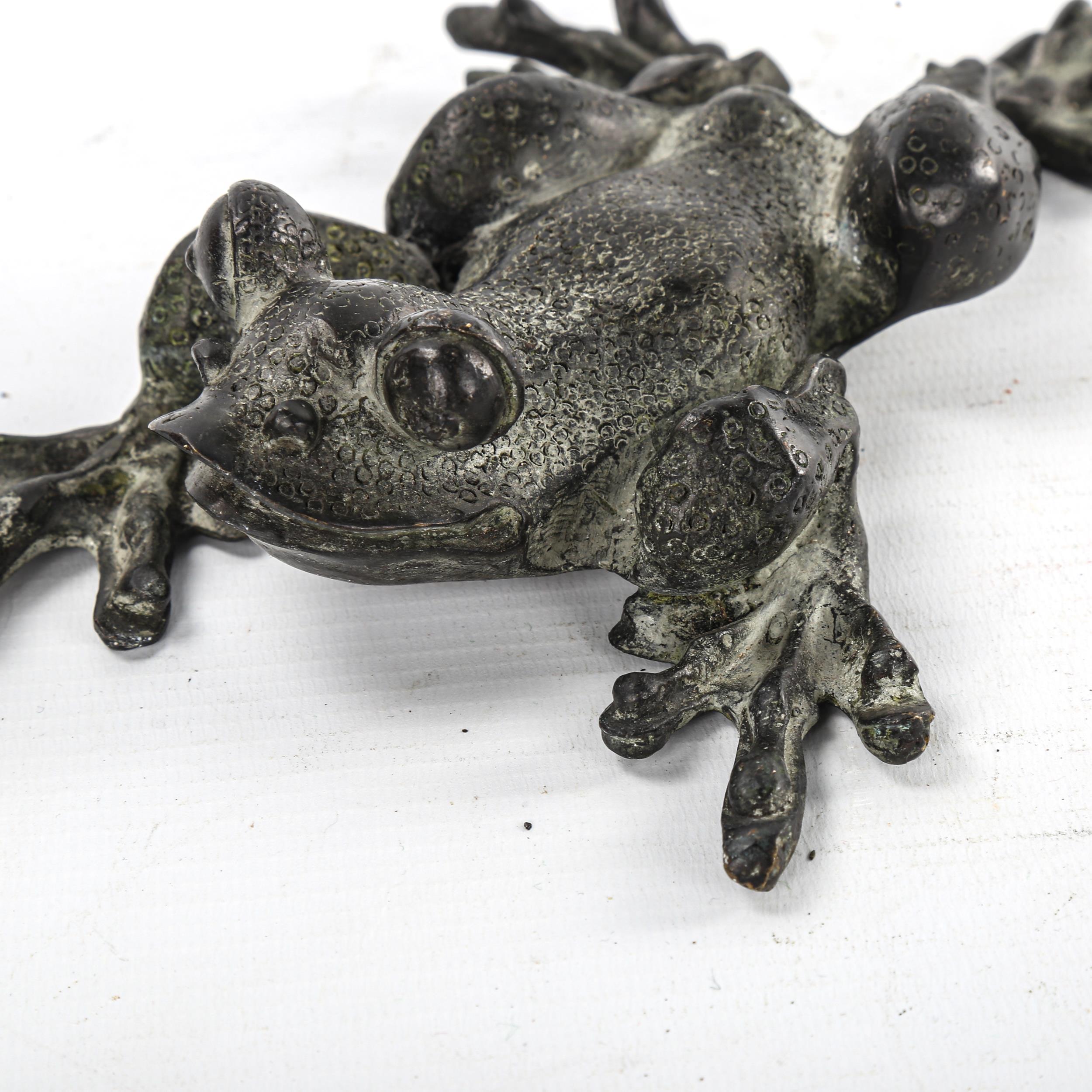 A patinated bronze frog, length 19cm - Image 3 of 3